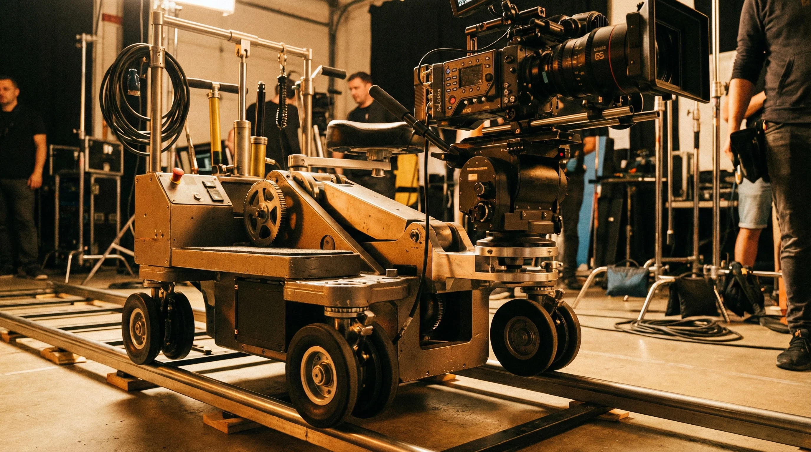 专业摄影机轨道车拍摄设备特写